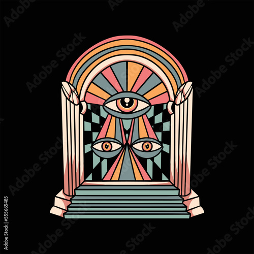 trippy eye illustration vector design