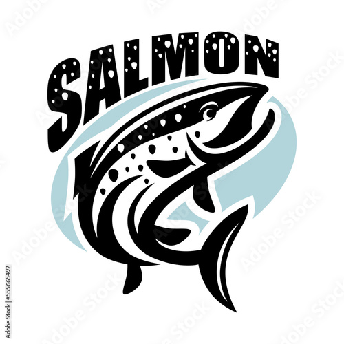 Fototapeta Naklejka Na Ścianę i Meble -  Modern and creative salmon fish logo