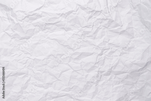 White crumpled paper texture background, clean white wrinkled paper, top view.