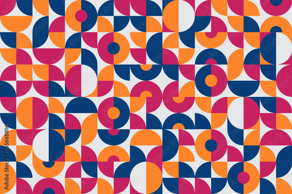 Colorful geometric shape mosaic pattern background
