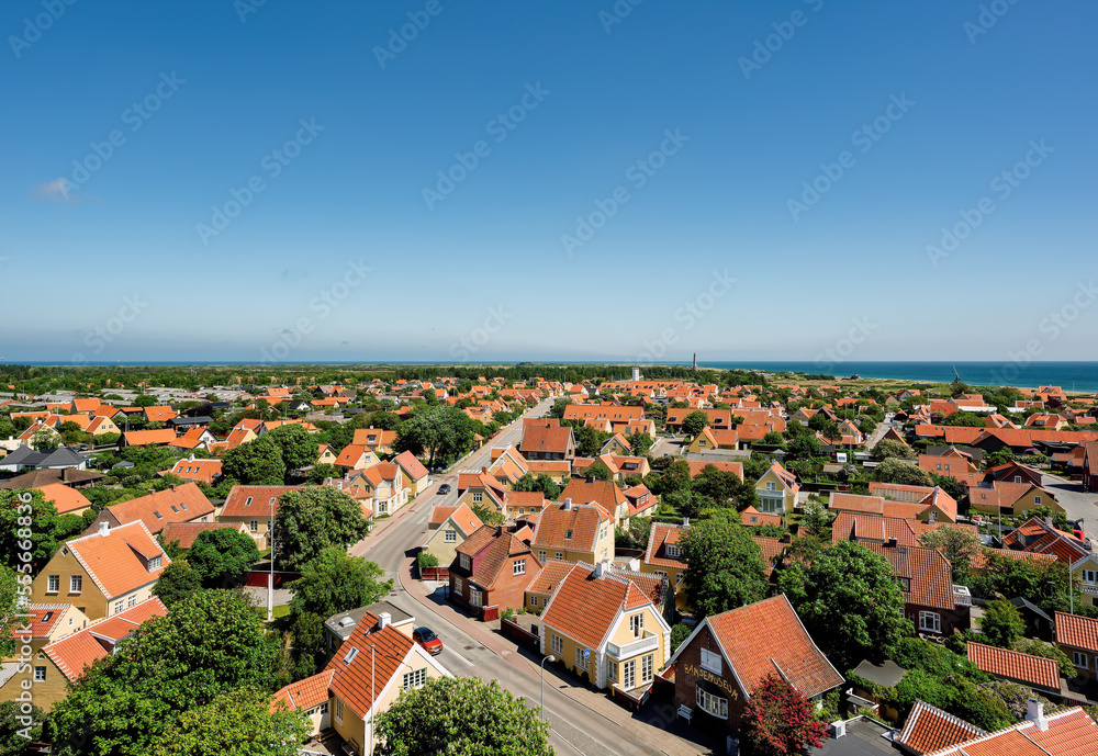 aerial view of the town