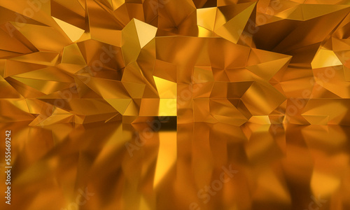 Gold abstract room with reflections
