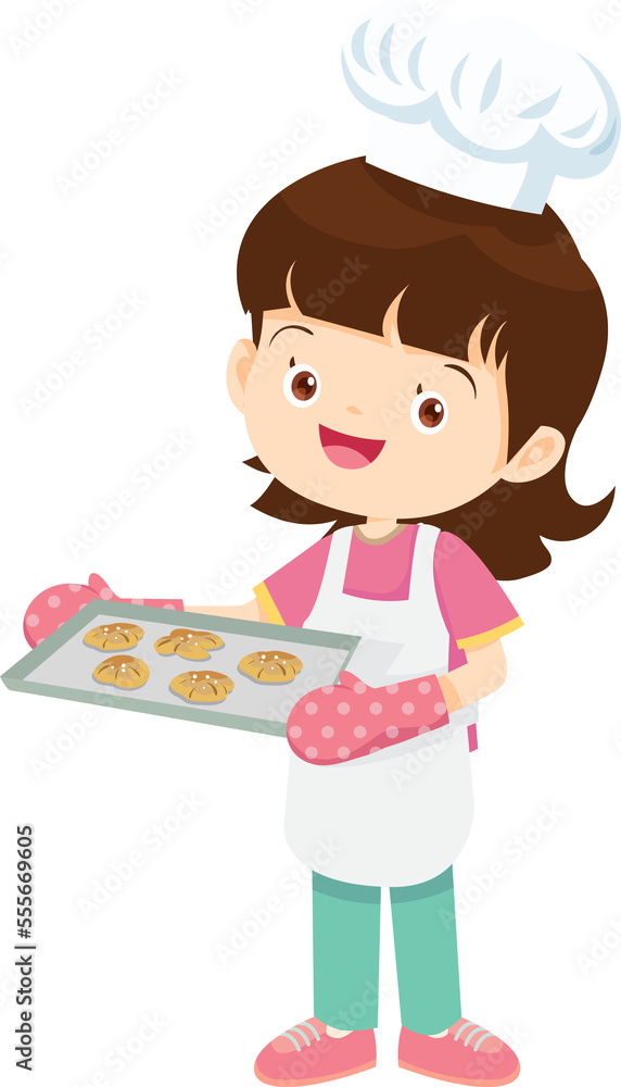 Cooking children girl Little kid making delicious food professional chef Cooking children girl Little kid making delicious food professional chef