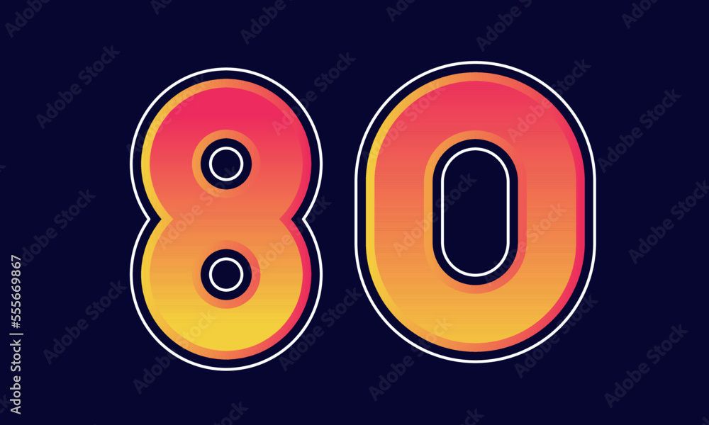 80 Number New Orange Sport Line Logo 80 Number New Orange Sport Line Logo