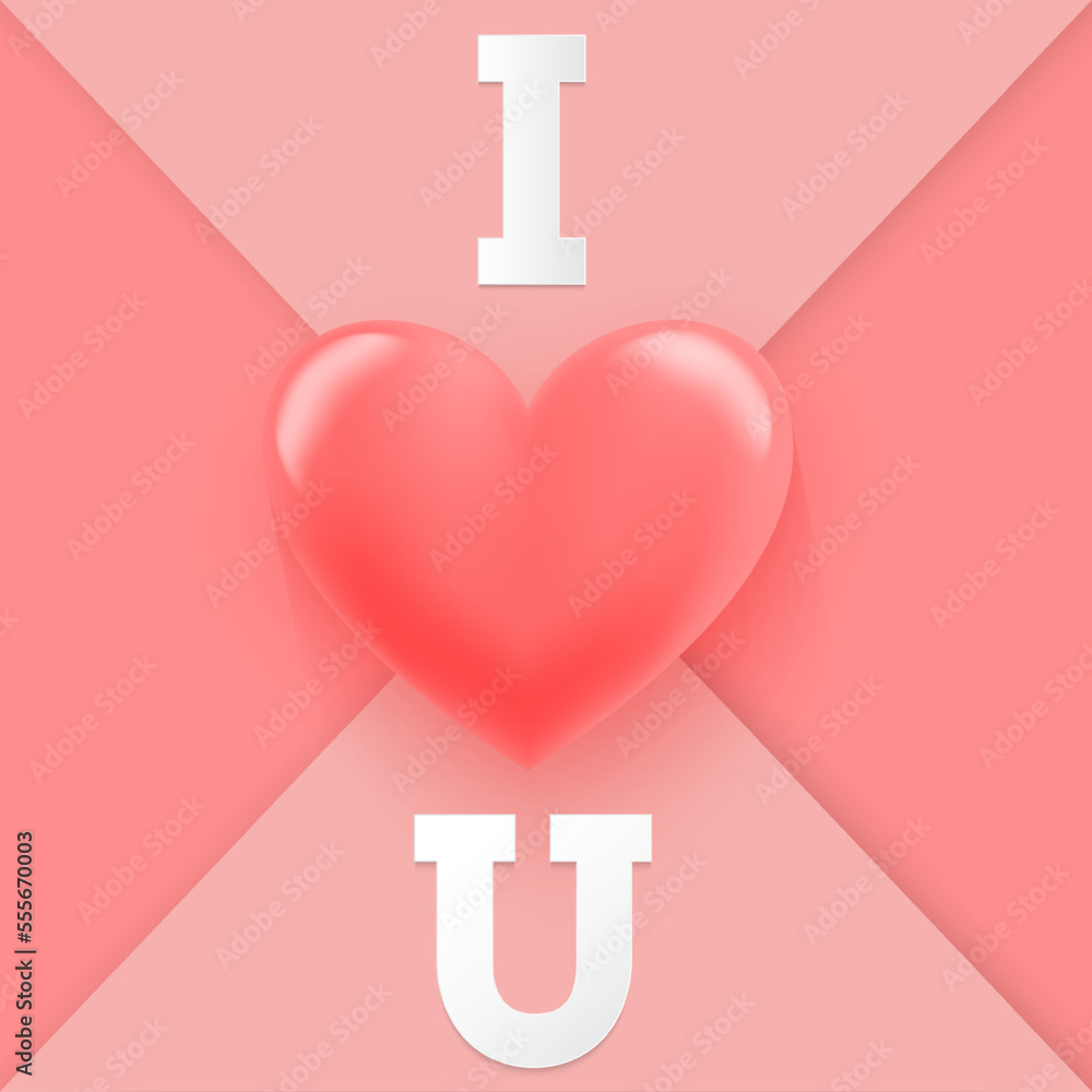 Obraz premium I LOVE YOU-papercut concept. Vector symbols of love for Happy Women's, Mother's, Valentine's Day, and birthday greeting card designs.