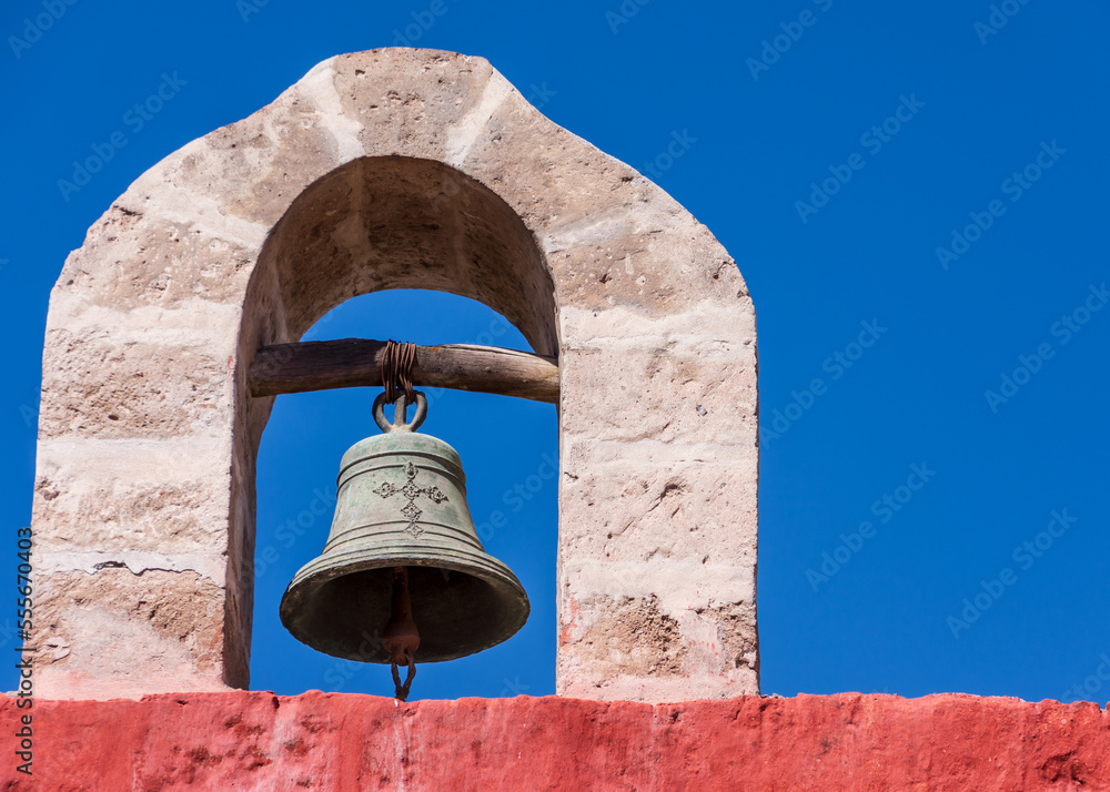 A bell in the Santa Catalina Monastery (Monasterio de Santa Catalina) in Arequipa, Peru.