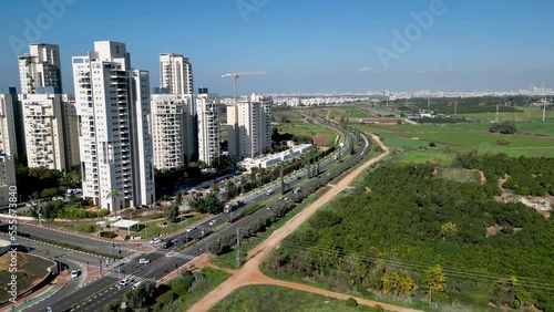 4k Drone Video- the last remains of Rechovot old historical orange fruit orchards and vast agricultural open fields on the Eastern outskirts of the city of Rehovot- Israel