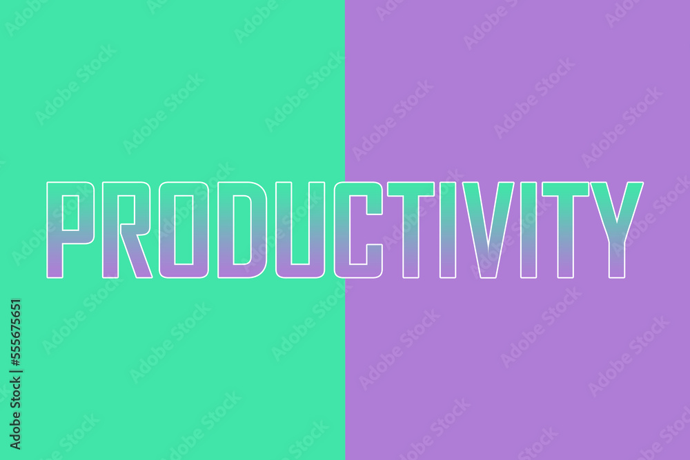 Productivity, icon. Logo. Colorful typography banner with single word