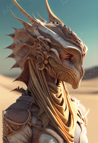 Cinematic Dragon Woman in the Desert