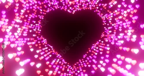 Illumination of heart particle producing heart tunnel
