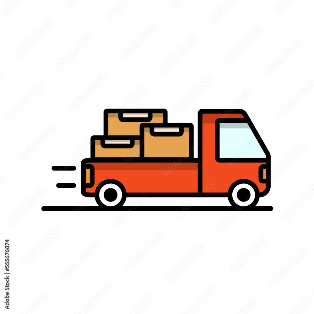 truck icon vector van car delivery vector symbols for transportation app icon web banner logo - Vector