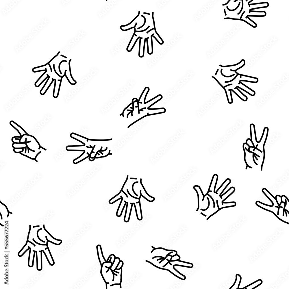 Fototapeta premium number character cute vector seamless pattern thin line illustration