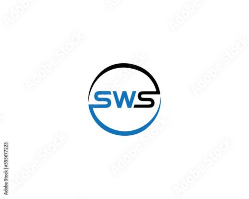 Circle Rounded SWS Letter Initial Logo Design Template Vector Illustration. photo