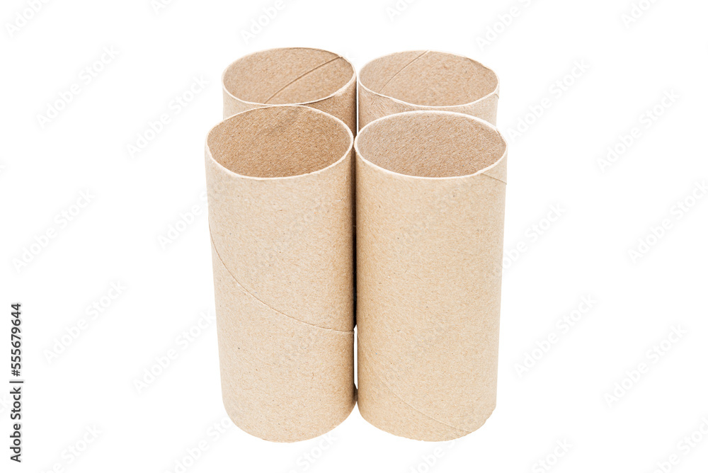 Empty toilet paper rolls isolated on white background. Toilet paper core, Toilet roll core, Toilet paper tube. Paper waste for recycling. Empty toilet paper rolls isolated on white background. Toilet paper core, Toilet roll core, Toilet paper tube. Paper waste for recycling.