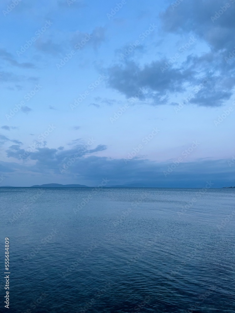 Blue sea horizon, quiet sea horizon