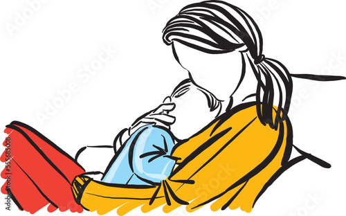 mom mother and son baby motherhood concept love vector illustration