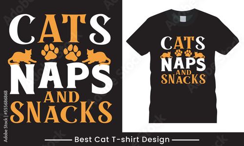 Cat lover t-shirt design typography vector.
