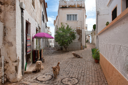 Narrow street in the old town, Albufeira, Algarve, Portugal