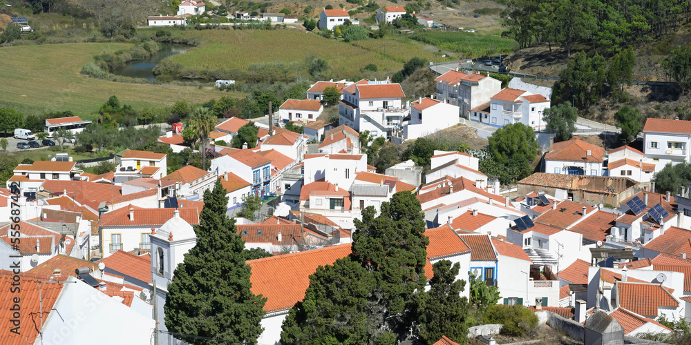 View over Odeceixe, Aljezur, Faro district, Algarve, Portugal