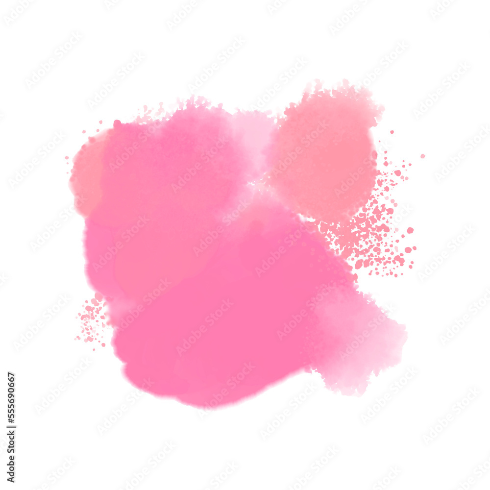 Pink spots. Pink watercolor blobs. Paint stains