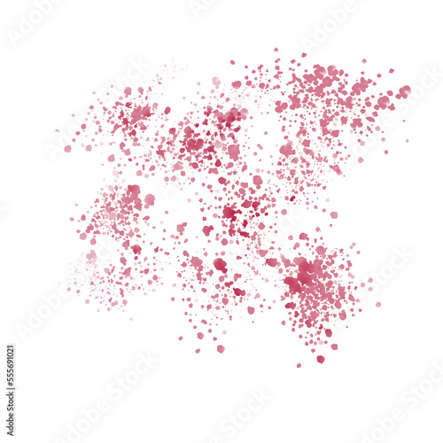 Viva Magenta spots. Bordeaux watercolor blobs. Paint stains. Wine stains
