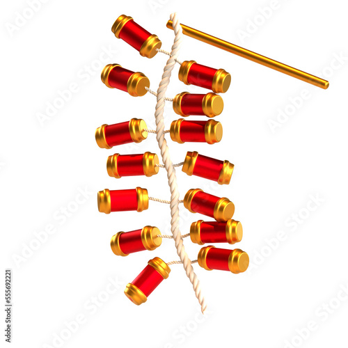 Chinese new year icon firecracker 3D render