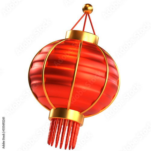 Chinese new year icon round lantern 3D render