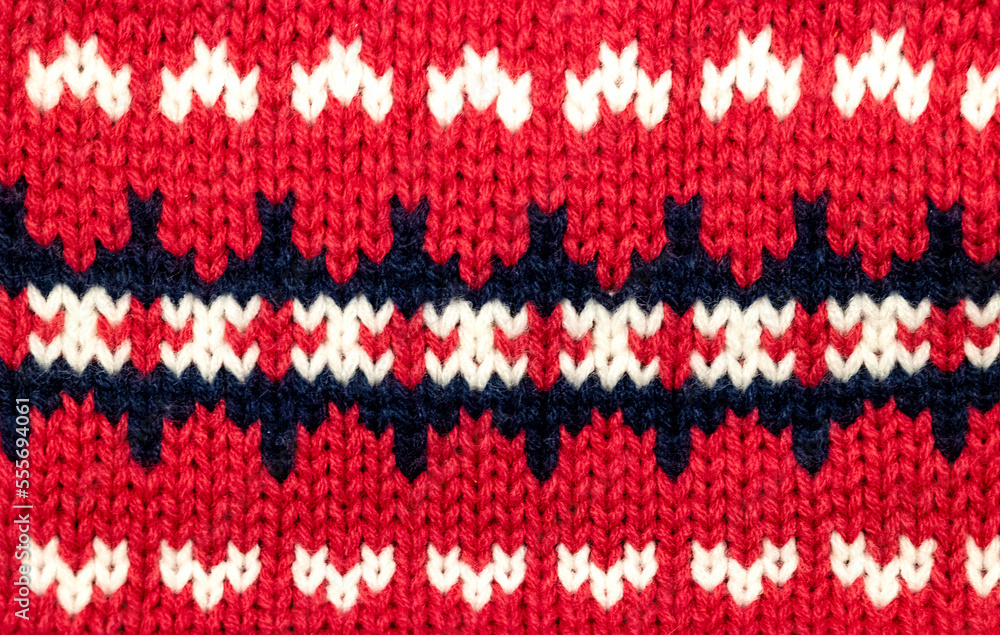 red knitted background