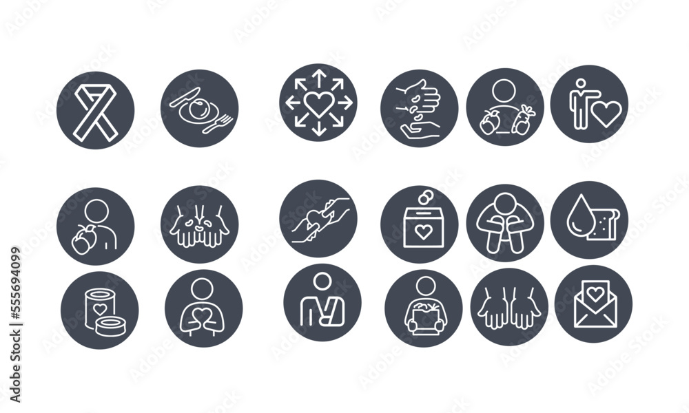 Humanitarian charity  Icons vector design 