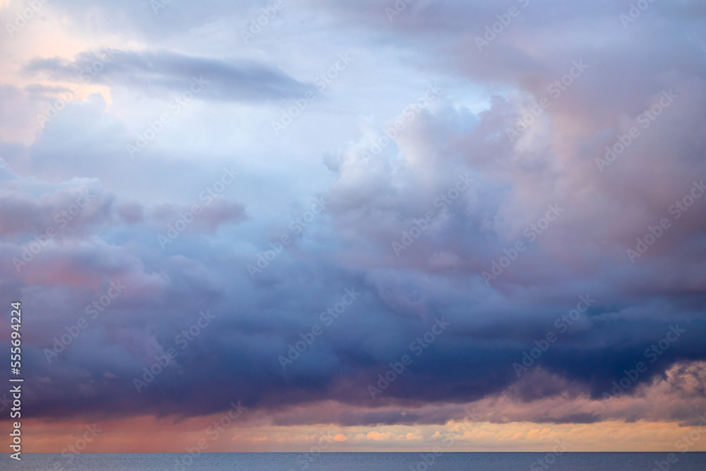 stormy clouds at sunset