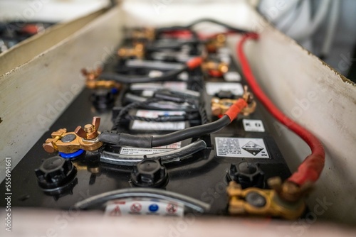 battery bank on a fishing boat