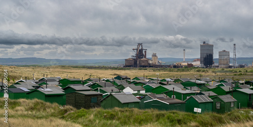 Warrenby Steelworks over fishermans huts