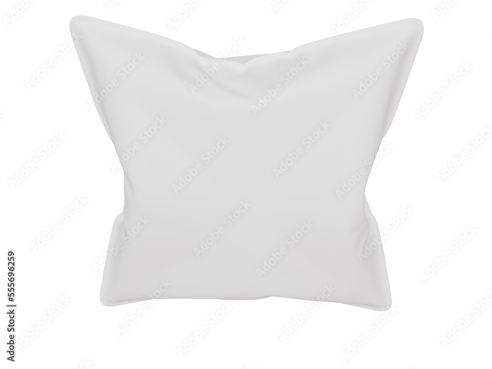 Mockup white square pillow. 3d render