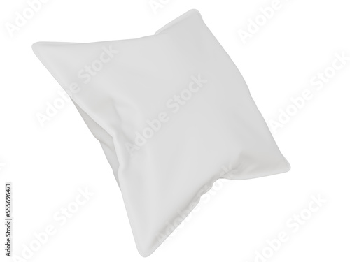 Mockup white square pillow. 3d render