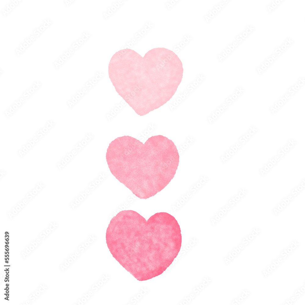 Pink hearts. Valentines Day. Valentine Symbol. 