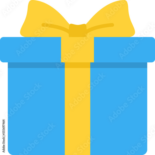 青色のプレゼントの箱のイラスト