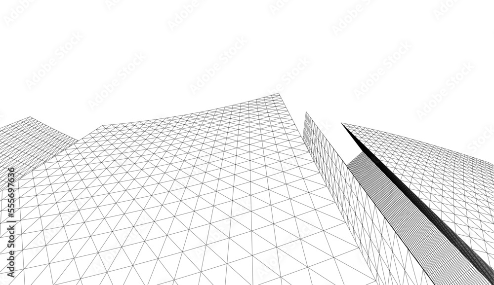 Fototapeta premium Abstract architecture vector 3d illustration