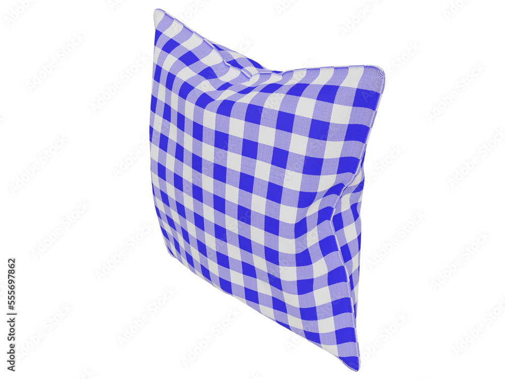 Checkered realistic pillow. 3d render Checkered realistic pillow. 3d render