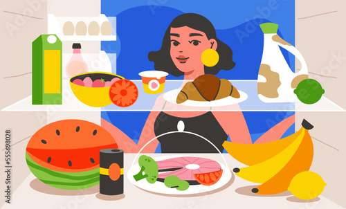Fridge Inside Cartoon Background