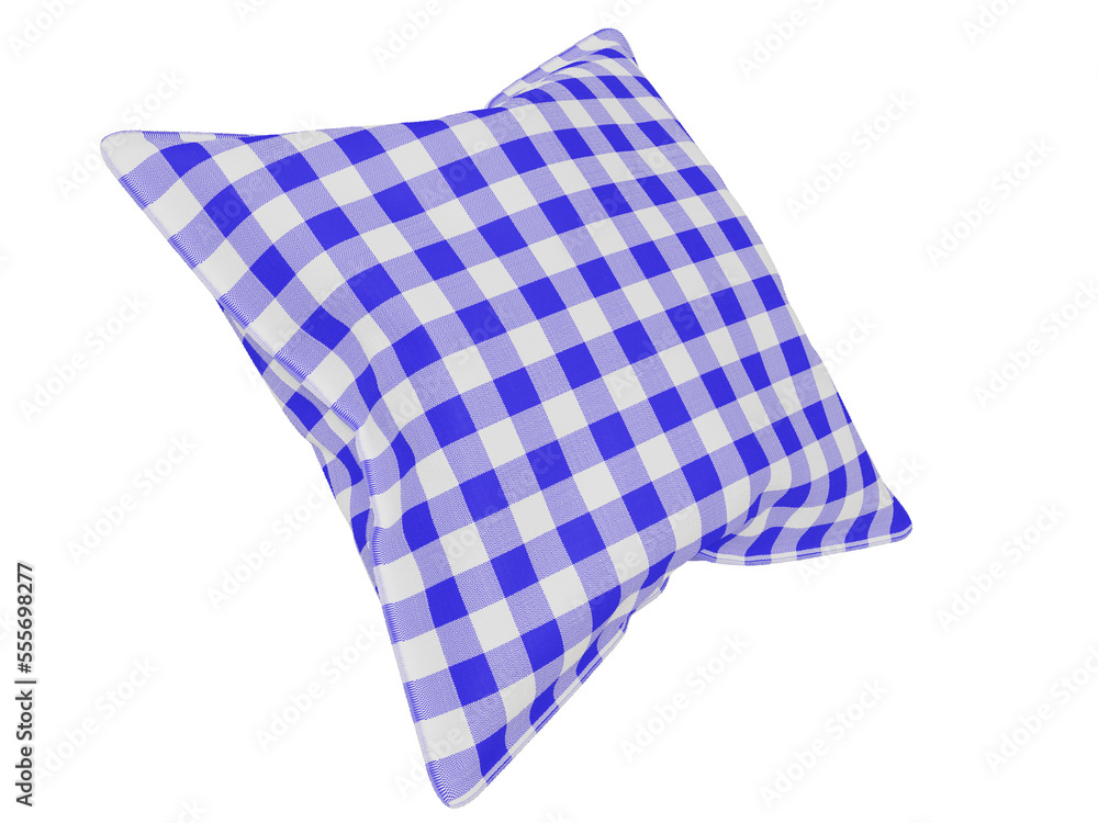 Checkered realistic pillow. 3d render Checkered realistic pillow. 3d render