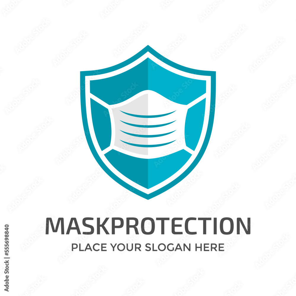 Shield with mask vector logo template. This logo suitable for preventive from virus. Shield with mask vector logo template. This logo suitable for preventive from virus.
