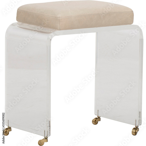 Worlds Away Glam Acrylic & Brass Counter Stool , Soho Luxe Bar StoolCult Furniture Xavier Pauchard Tolix Style Stool With Wood Seat option with white background photo