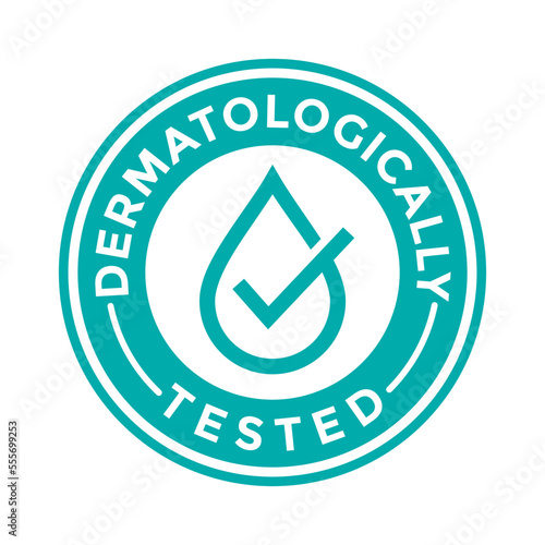 Dermatologically vector badge template. Suitable for product label.