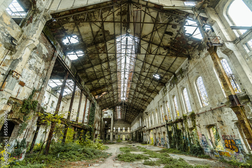 big old abandoned factory hall
