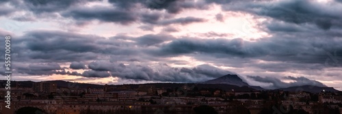 the Sainte Victoire mountain in the light of a cloudy autumn morning © philippe paternolli
