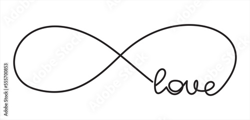 One line infinite love symbol. Vector illustration.