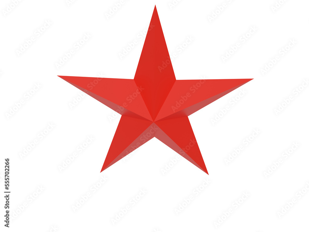 Obraz premium Red volumetric star. 3d render.