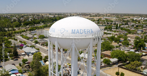 Madera California USA Water Tower City Establishing Shot