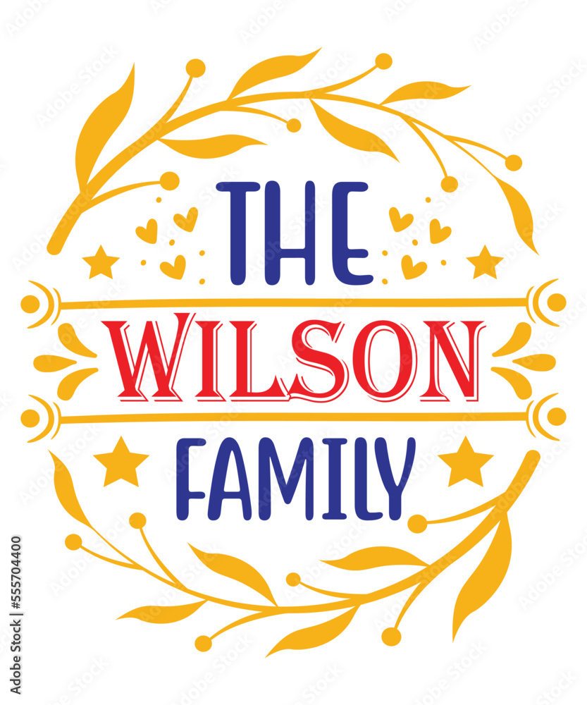 Vetor de The Wilson Family SVG, Monogram Svg Bundle, Split Monogram ...