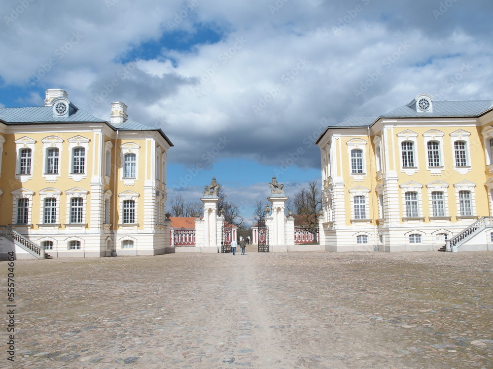 The courtyard of famous Rundale Palace in Lativa